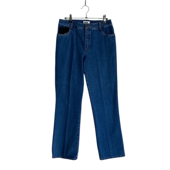 Forenza Denim - Vintage Forenza black corduroy detail jeans.